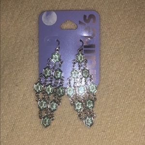 Green Dangling Earrings